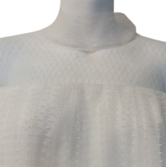 New For Her NYC white Tulle layered Ruffle sleeves top - Picture 5 of 6